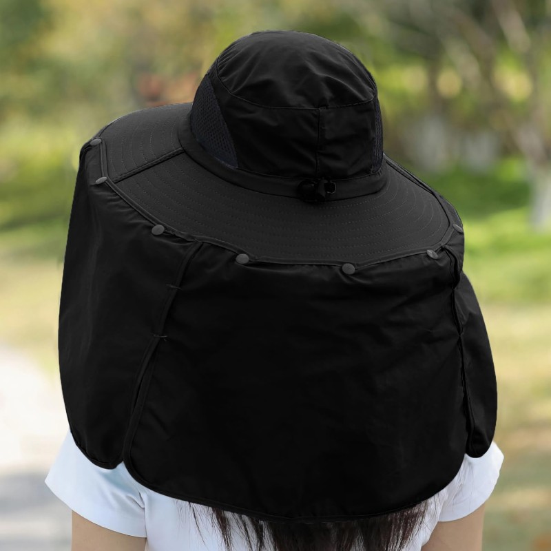 HUAMULAN UPF 50+ Sun Hat for Outdoor Adventures HUAMULAN UPF 50+ sun hat with wide brim and neck flap for hiking and fishing