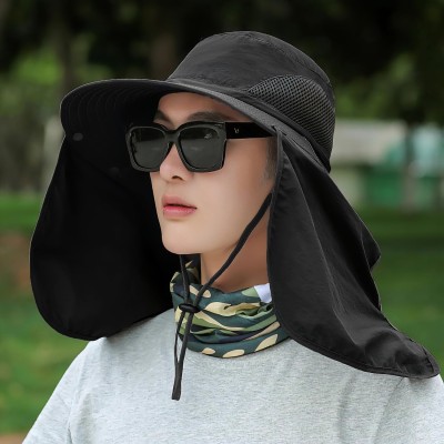 HUAMULAN UPF 50+ Sun Hat for Outdoor Adventures HUAMULAN UPF 50+ sun hat with wide brim and neck flap for hiking and fishing