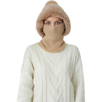 Women’s One-Piece Balaclava Fleece Beanie Hat Ski Gear Women’s One-Piece Fleece Balaclava Beanie Hat for Skiing in Winter