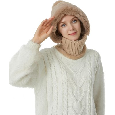 Women’s One-Piece Balaclava Fleece Beanie Hat Ski Gear Women’s One-Piece Fleece Balaclava Beanie Hat for Skiing in Winter
