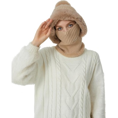 Women’s One-Piece Balaclava Fleece Beanie Hat Ski Gear Women’s One-Piece Fleece Balaclava Beanie Hat for Skiing in Winter