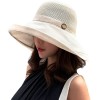Women’s Wide Brim Sun Hat with Mesh Crown, Wired Edge & Chin Strap for UV Protection