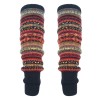 HUAMULAN Women's Bohemian Knit Over Knee Leg Warmers Winter Thick Warm Black Boot Cuffs