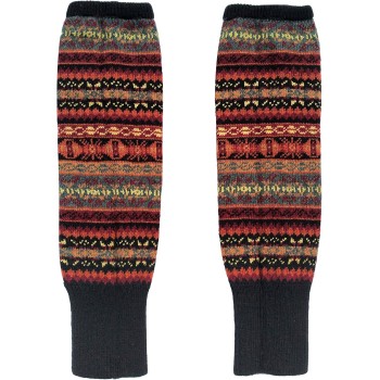 HUAMULAN Women's Bohemian Knit Over Knee Leg Warmers Winter Thick Warm Black Boot Cuffs