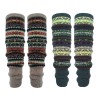 HUAMULAN Women Winter Bohemian Knit Over Knee Leg Warmers Thick Stretch Boot Cuffs Khaki Green