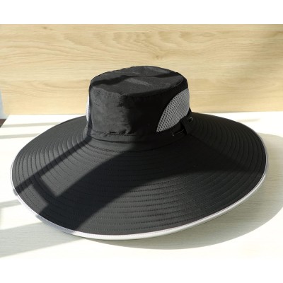 6 Inch Super Wide Brim Sun Hat - Unisex Bucket Hat 6 inch super wide brim unisex bucket sun hat for fishing hiking outdoor