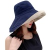 Women’s Wide Brim Sun Hat UV Protection Reversible Summer Beach Fishing Hat with Windproof Chin Strap One Size Navy