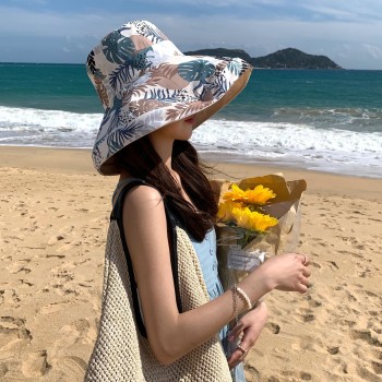 Women's Reversible Wide Brim Sun Hat with Wired Edge & UV Protection