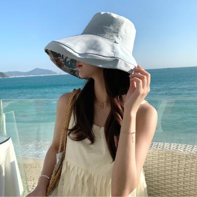 Blue Wide Brim Sun Hat with UV Protection HUAMULAN women's blue wide brim sun hat with wired edge and reversible design