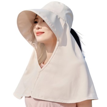 HUAMULAN Women's Wide Brim Sun Hat with Neck Flap – UPF 50+ UV Protection, Packable Safari & Fishing Visor