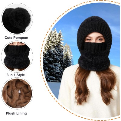 Women’s Fleece Lined 3-in-1 Balaclava – Winter Ski Hat Neck Scarf Women's Fleece Lined 3-in-1 Balaclava Winter Ski Hat Neck Scarf