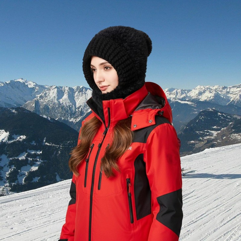 Women’s Fleece Lined 3-in-1 Balaclava – Winter Ski Hat Neck Scarf Women's Fleece Lined 3-in-1 Balaclava Winter Ski Hat Neck Scarf