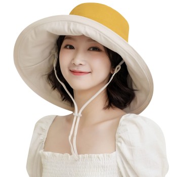 Women's Wide Brim Sun Hat – UV Protection, Foldable, Reversible Summer Hat