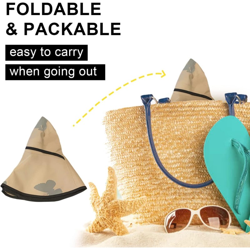 Women's Foldable Reversible Sun Hat Woman wearing a wide brim sun hat with UV protection
