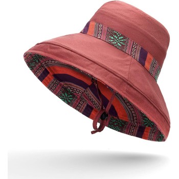 Women's Wide Brim Sun Hat – UPF 50+ UV Protection, Adjustable & Foldable for Beach, Hiking & Travel