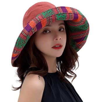 Women's Wide Brim Sun Hat – UPF 50+ UV Protection, Adjustable & Foldable for Beach, Hiking & Travel