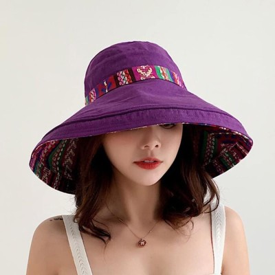 Women's Wide Brim Bohemian Sun Hat - UV Protection & Chin Strap Women's wide brim bohemian sun hat with UV protection and chin strap on a sunny beach