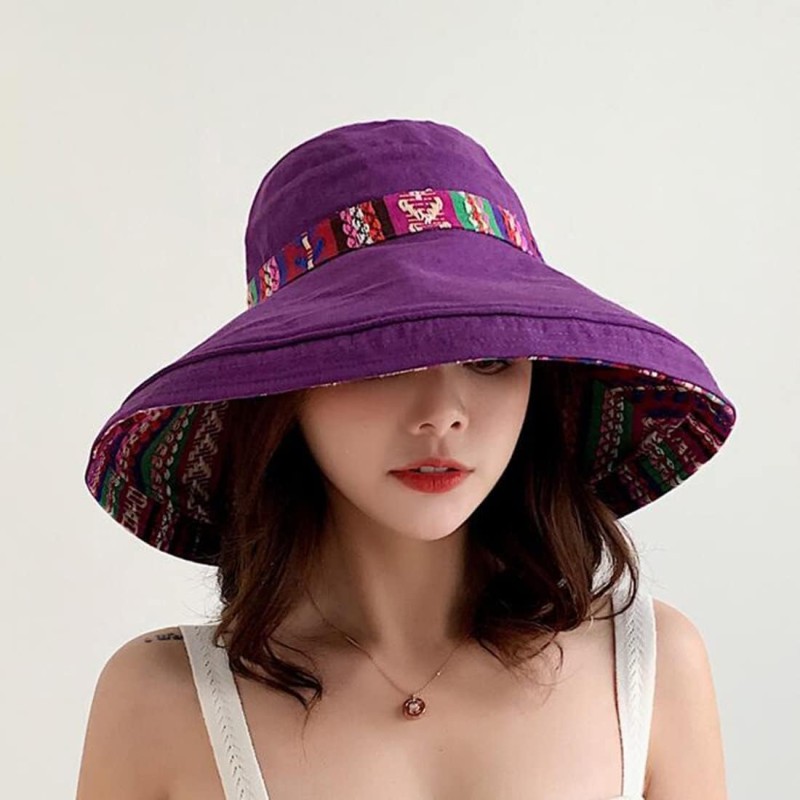 Women's Wide Brim Bohemian Sun Hat - UV Protection & Chin Strap Women's wide brim bohemian sun hat with UV protection and chin strap on a sunny beach