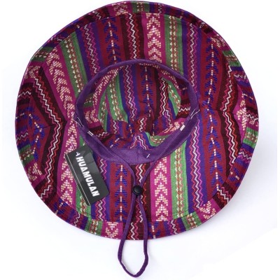 Women's Wide Brim Bohemian Sun Hat - UV Protection & Chin Strap Women's wide brim bohemian sun hat with UV protection and chin strap on a sunny beach
