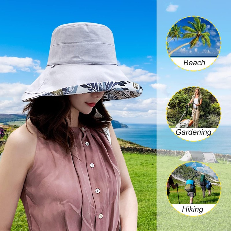Reversible Wide Brim Sun Hat - UPF 50+ Women's reversible wide brim sun hat with UPF 50+ and adjustable chin strap
