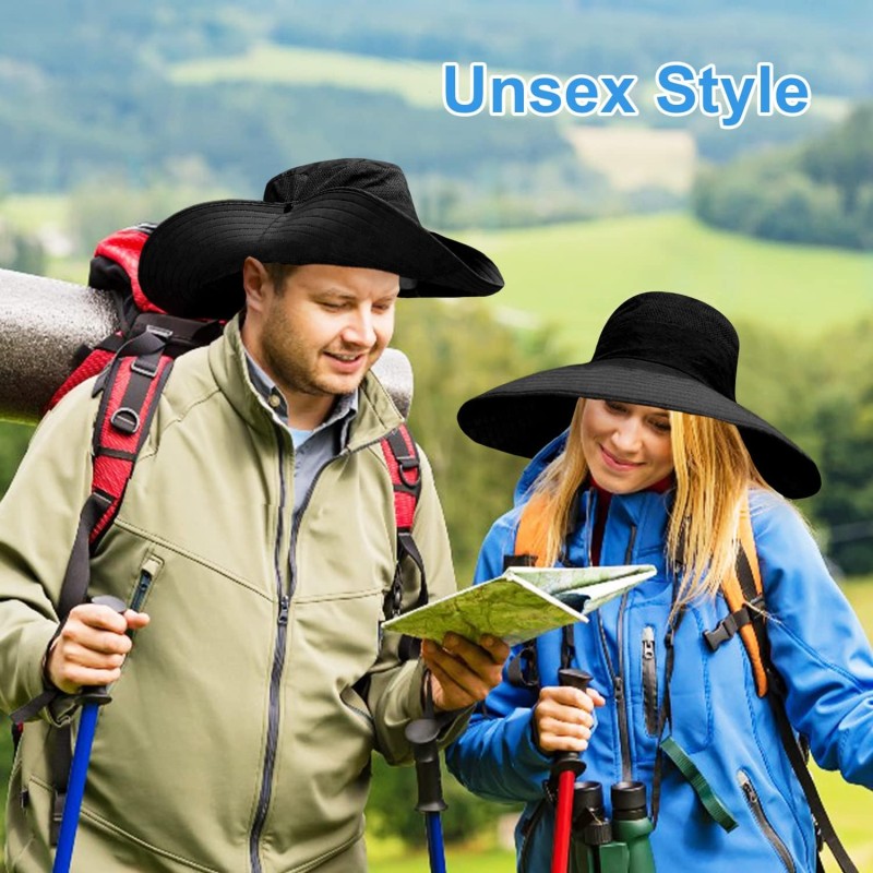 Unisex 6-inch wide brim sun bucket hat for hiking and beach