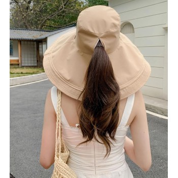 Reversible Wide Brim Sun Hat for Women, Packable & Adjustable Floppy Beach Hat with Metal Wired Edge