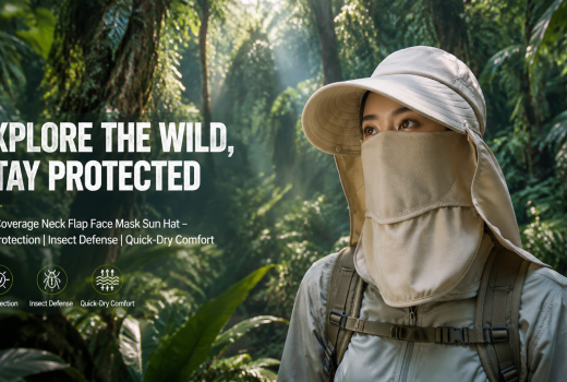 Full Coverage Neck Flap Face Mask Sun Hat for Outdoor Jungle Exploration