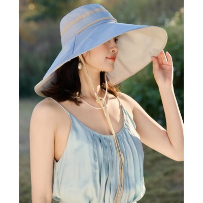 Women wearing 2-in-1 wide brim sun hat with detachable crown for UV protection hiking
